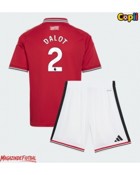 Manchester United Diogo Dalot #2 Echipament de Fotbal Replică 2026-27 Copii Acasa (+ Șorturi)